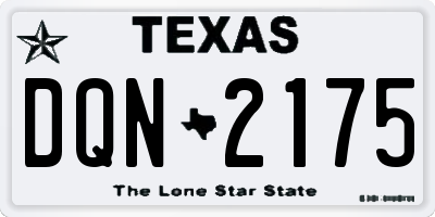 TX license plate DQN2175