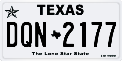 TX license plate DQN2177
