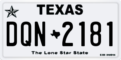 TX license plate DQN2181