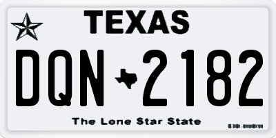 TX license plate DQN2182
