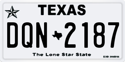 TX license plate DQN2187