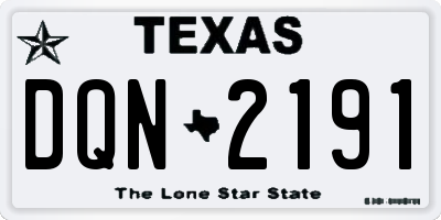 TX license plate DQN2191
