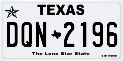 TX license plate DQN2196
