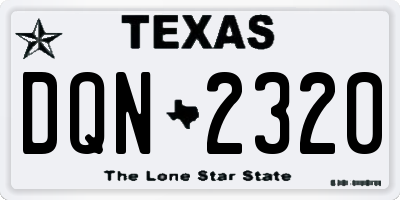 TX license plate DQN2320