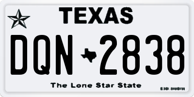 TX license plate DQN2838