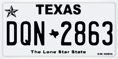 TX license plate DQN2863