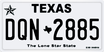 TX license plate DQN2885