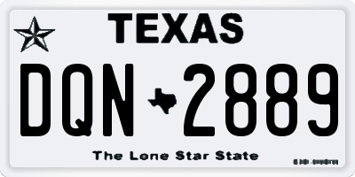 TX license plate DQN2889