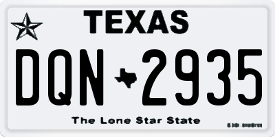TX license plate DQN2935