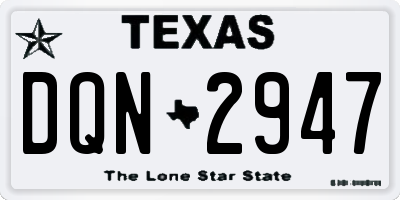 TX license plate DQN2947