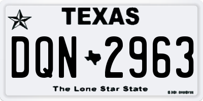 TX license plate DQN2963