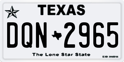 TX license plate DQN2965