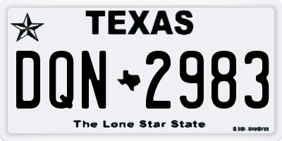 TX license plate DQN2983