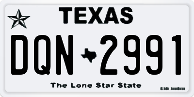 TX license plate DQN2991