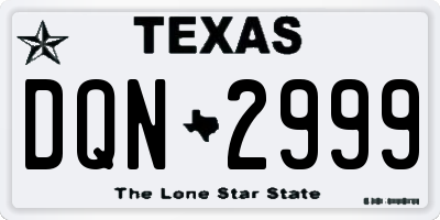 TX license plate DQN2999