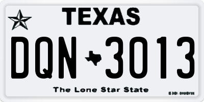 TX license plate DQN3013