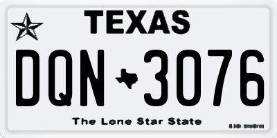 TX license plate DQN3076