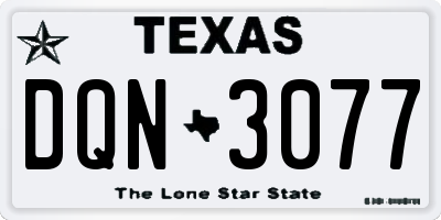 TX license plate DQN3077