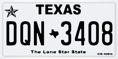 TX license plate DQN3408