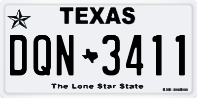 TX license plate DQN3411