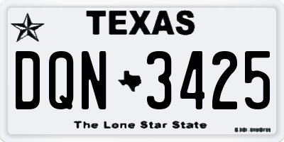 TX license plate DQN3425