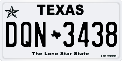 TX license plate DQN3438