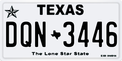 TX license plate DQN3446