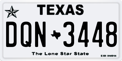 TX license plate DQN3448