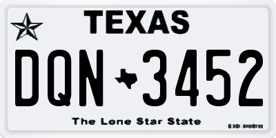 TX license plate DQN3452
