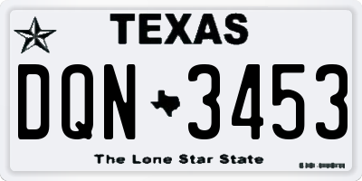 TX license plate DQN3453