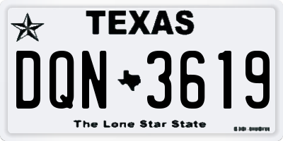 TX license plate DQN3619