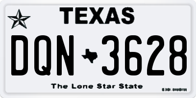 TX license plate DQN3628