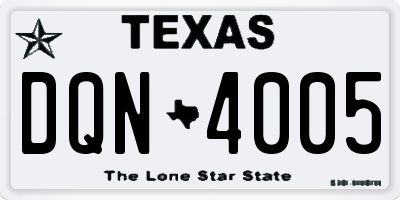 TX license plate DQN4005