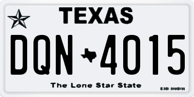TX license plate DQN4015