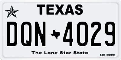 TX license plate DQN4029