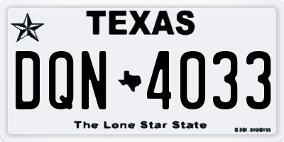 TX license plate DQN4033