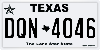 TX license plate DQN4046