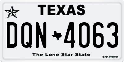 TX license plate DQN4063