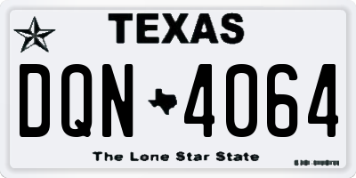 TX license plate DQN4064