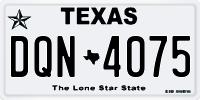 TX license plate DQN4075
