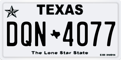 TX license plate DQN4077