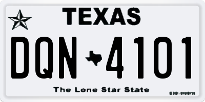 TX license plate DQN4101