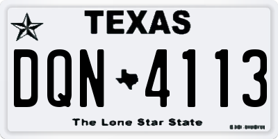 TX license plate DQN4113