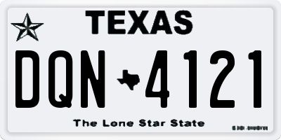 TX license plate DQN4121