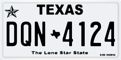 TX license plate DQN4124