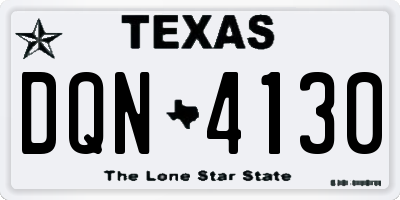 TX license plate DQN4130