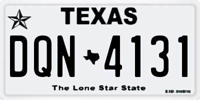 TX license plate DQN4131