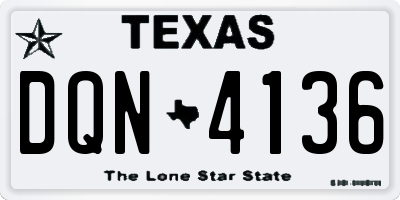 TX license plate DQN4136
