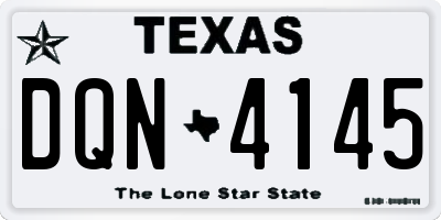 TX license plate DQN4145