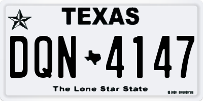 TX license plate DQN4147